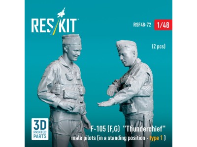 F-105 (F, G) Thunderchief male pilots (in a standing position - type 1) (2 pcs) (3D Printed) 