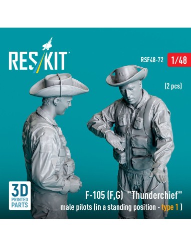 F-105 (F, G) Thunderchief male pilots (in a standing position - type 1) (2 pcs) (3D Printed) 