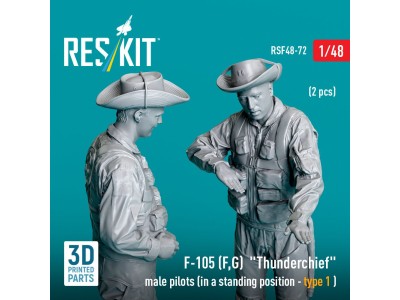 F-105 (F, G) Thunderchief male pilots (in a standing position - type 1) (2 pcs) (3D Printed) 