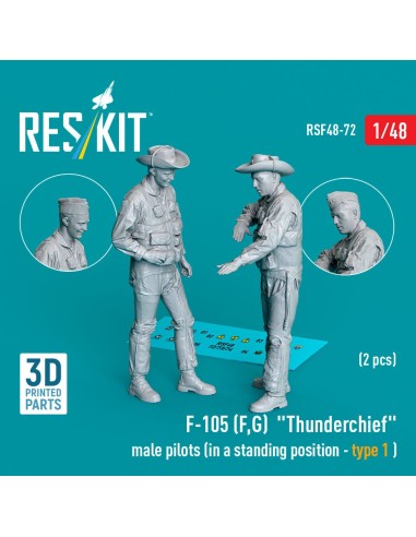 F-105 (F, G) Thunderchief male pilots (in a standing position - type 1) (2 pcs) (3D Printed) 