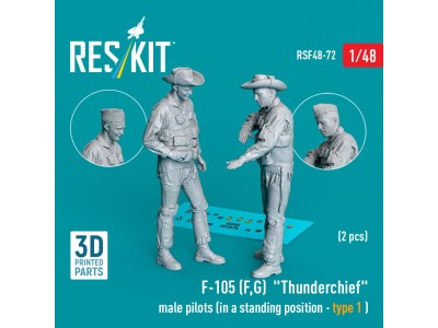 F-105 (F, G) Thunderchief male pilots (in a standing position - type 1) (2 pcs) (3D Printed) 