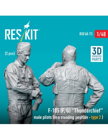 F-105 (F, G) Thunderchief male pilots (in a standing position - type 2) (2 pcs) (3D Printed) 