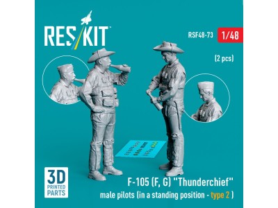 F-105 (F, G) Thunderchief male pilots (in a standing position - type 2) (2 pcs) (3D Printed) 