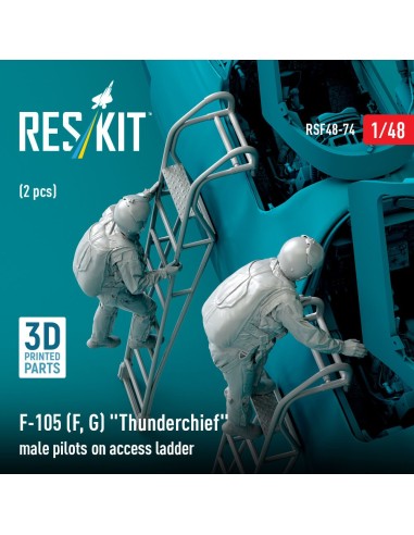 F-105 (F, G) Thunderchief male pilots on access ladder (2 pcs) (3D Printed) 