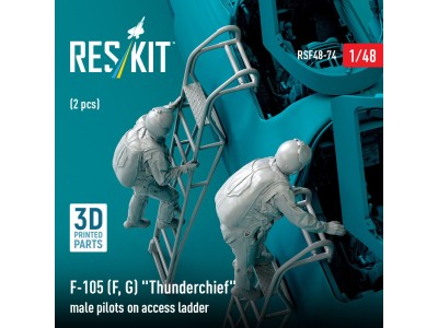 F-105 (F, G) Thunderchief male pilots on access ladder (2 pcs) (3D Printed) 