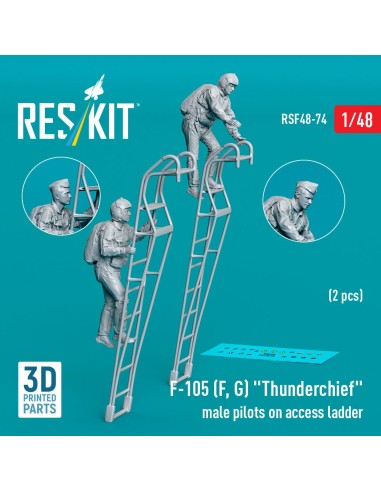 F-105 (F, G) Thunderchief male pilots on access ladder (2 pcs) (3D Printed) 