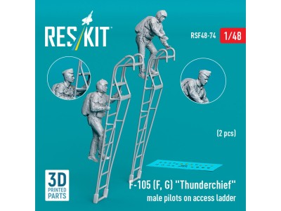 F-105 (F, G) Thunderchief male pilots on access ladder (2 pcs) (3D Printed) 