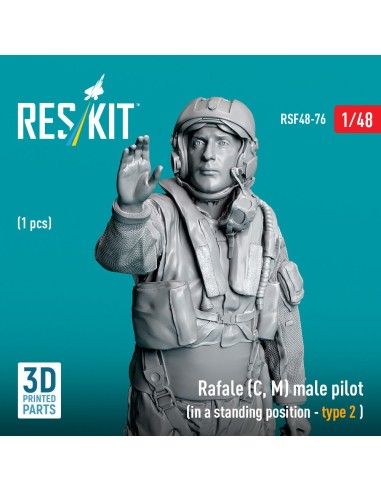 Rafale (C, M) male pilot (in a standing position - type 2) (1 pcs) (3D Printed) 
