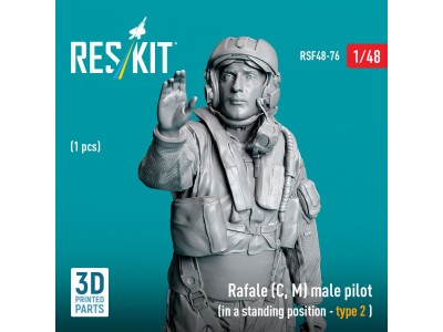 Rafale (C, M) male pilot (in a standing position - type 2) (1 pcs) (3D Printed) 
