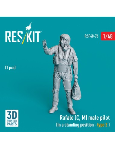 Rafale (C, M) male pilot (in a standing position - type 2) (1 pcs) (3D Printed) 