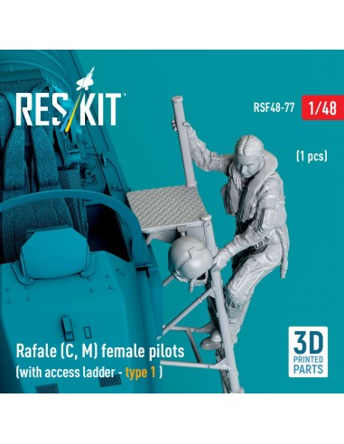 Rafale (C, M) female pilot (with access ladder - type 1) (1 pcs) (3D Printed) 