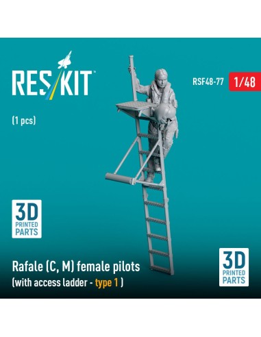 Rafale (C, M) female pilot (with access ladder - type 1) (1 pcs) (3D Printed) 