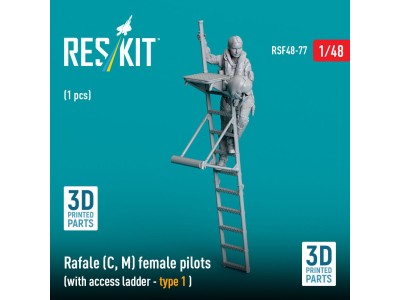 Rafale (C, M) female pilot (with access ladder - type 1) (1 pcs) (3D Printed) 