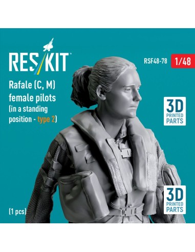 Rafale (C, M) female pilot (in a standing position - type 2) (1 pcs) (3D Printed) 