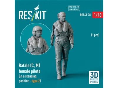Rafale (C, M) female pilot (in a standing position - type 2) (1 pcs) (3D Printed) 