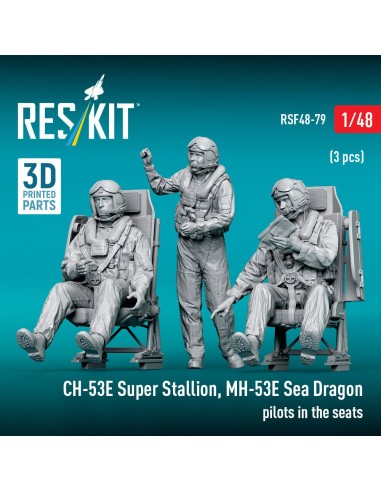 CH-53E Super Stallion, MH-53E Sea Dragon pilots in the seats (3 pcs) (3D Printed) 