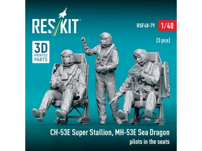 CH-53E Super Stallion, MH-53E Sea Dragon pilots in the seats (3 pcs) (3D Printed) 
