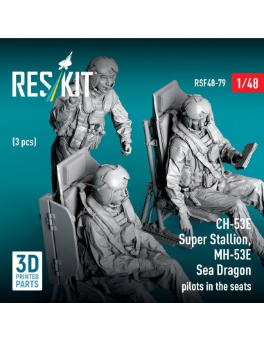 CH-53E Super Stallion, MH-53E Sea Dragon pilots in the seats (3 pcs) (3D Printed) 