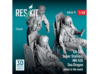 CH-53E Super Stallion, MH-53E Sea Dragon pilots in the seats (3 pcs) (3D Printed) 