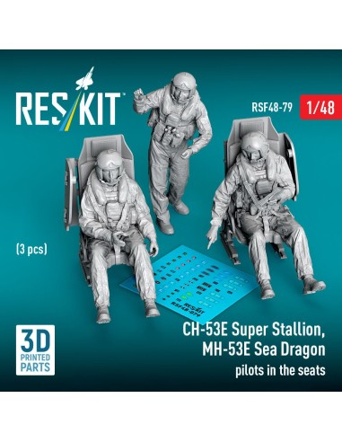 CH-53E Super Stallion, MH-53E Sea Dragon pilots in the seats (3 pcs) (3D Printed) 