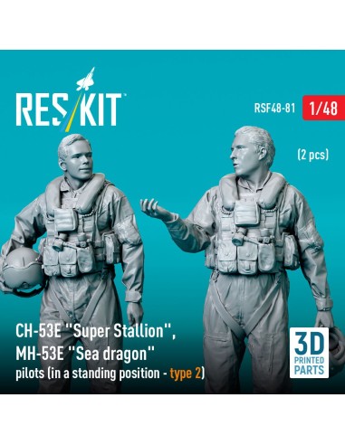 CH-53E Super Stallion, MH-53E Sea dragon pilots (in a standing position - type 2) (2 pcs) (3D Printed) 