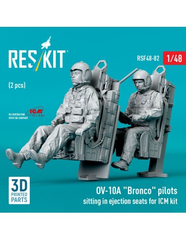 OV-10A Bronco pilots sitting in ejection seats for ICM kit (2 pcs) (3D Printed) 