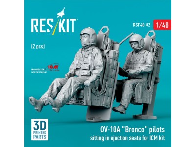 OV-10A Bronco pilots sitting in ejection seats for ICM kit (2 pcs) (3D Printed) 