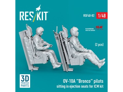 OV-10A Bronco pilots sitting in ejection seats for ICM kit (2 pcs) (3D Printed) 