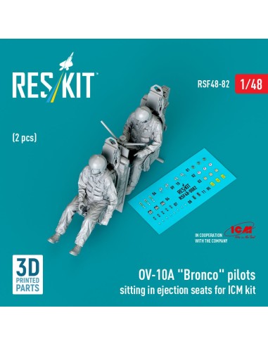 OV-10A Bronco pilots sitting in ejection seats for ICM kit (2 pcs) (3D Printed) 