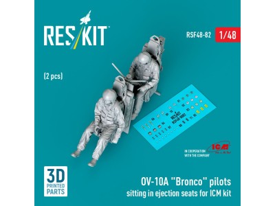 OV-10A Bronco pilots sitting in ejection seats for ICM kit (2 pcs) (3D Printed) 
