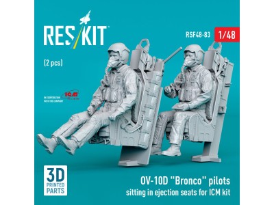 OV-10D Bronco pilots sitting in ejection seats for ICM kit (2 pcs) (3D Printed) 