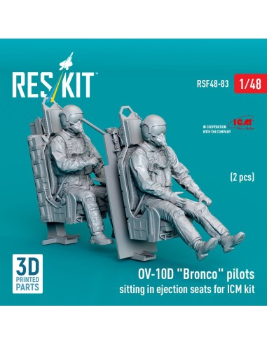 OV-10D Bronco pilots sitting in ejection seats for ICM kit (2 pcs) (3D Printed) 
