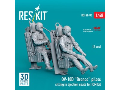 OV-10D Bronco pilots sitting in ejection seats for ICM kit (2 pcs) (3D Printed) 