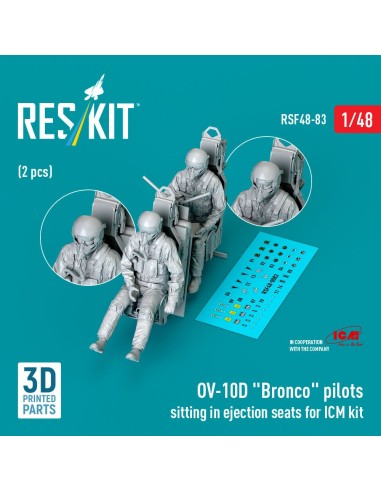 OV-10D Bronco pilots sitting in ejection seats for ICM kit (2 pcs) (3D Printed) 