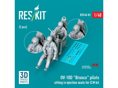 OV-10D Bronco pilots sitting in ejection seats for ICM kit (2 pcs) (3D Printed) 