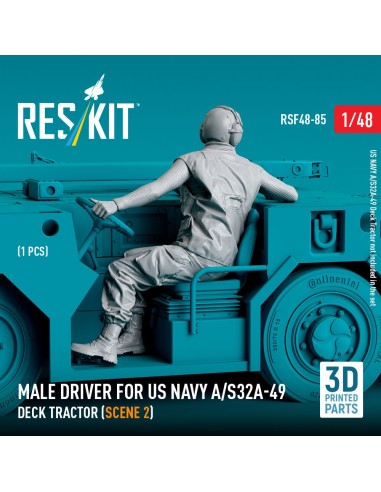 Male driver for US NAVY A/S32A-49 Deck Tractor (scene 2) (1 pcs) (3D Printed) 