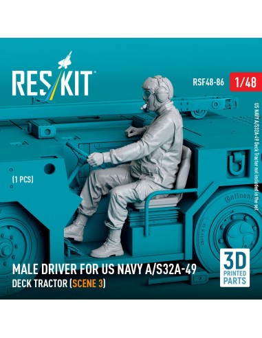 Male driver for US NAVY A/S32A-49 Deck Tractor (scene 3) (1 pcs) (3D Printed) 