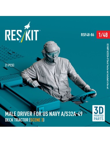 Male driver for US NAVY A/S32A-49 Deck Tractor (scene 3) (1 pcs) (3D Printed) 