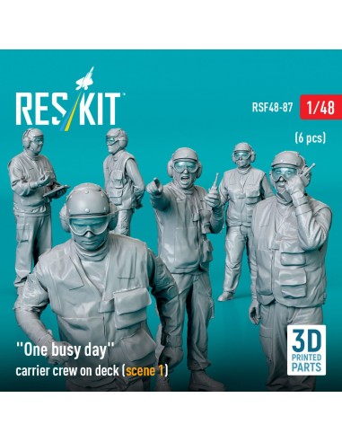 One busy day carrier crew on deck (scene 1) (6 pcs) (3D Printed) 