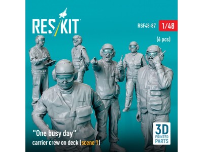 One busy day carrier crew on deck (scene 1) (6 pcs) (3D Printed) 