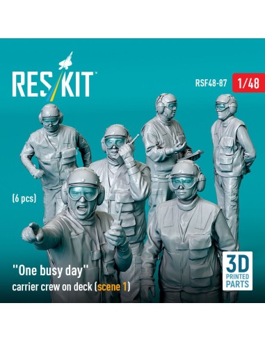 One busy day carrier crew on deck (scene 1) (6 pcs) (3D Printed) 
