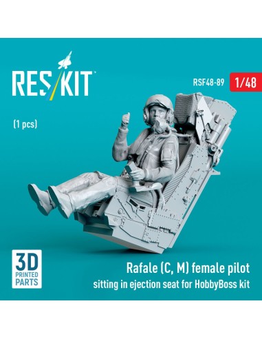 Rafale (C, M) female pilot sitting in ejection seat for HobbyBoss kit (1 pcs) (3D Printed) 