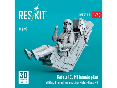 Rafale (C, M) female pilot sitting in ejection seat for HobbyBoss kit (1 pcs) (3D Printed) 