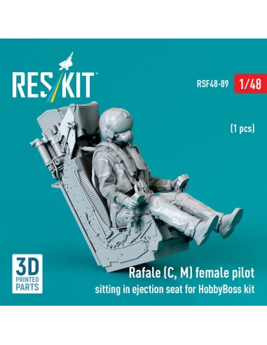 Rafale (C, M) female pilot sitting in ejection seat for HobbyBoss kit (1 pcs) (3D Printed) 