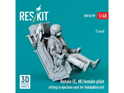 Rafale (C, M) female pilot sitting in ejection seat for HobbyBoss kit (1 pcs) (3D Printed) 