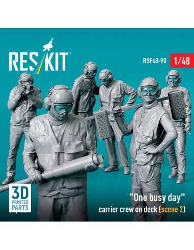 One busy day carrier crew on deck (scene 2) (6 pcs) (3D Printed) 
