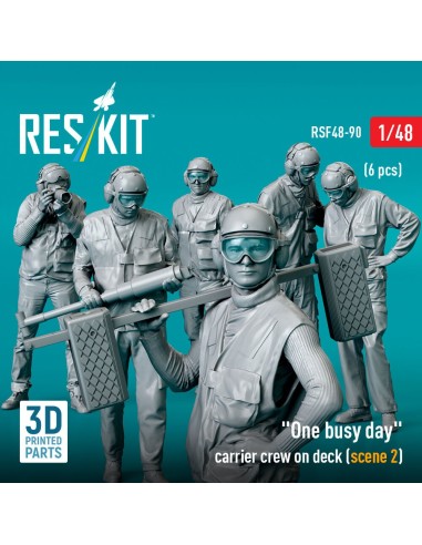 One busy day carrier crew on deck (scene 2) (6 pcs) (3D Printed) 