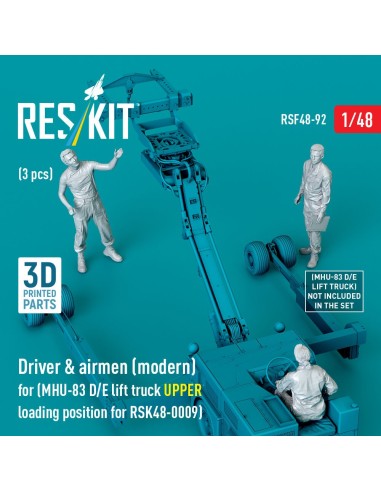 Driver & airmen (modern) (3 pcs) (MHU-83 D/E lift truck UPPER loading position for RSK48-0009) (3D Printed) 