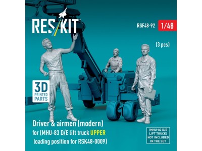 Driver & airmen (modern) (3 pcs) (MHU-83 D/E lift truck UPPER loading position for RSK48-0009) (3D Printed) 
