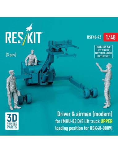 Driver & airmen (modern) (3 pcs) (MHU-83 D/E lift truck UPPER loading position for RSK48-0009) (3D Printed) 